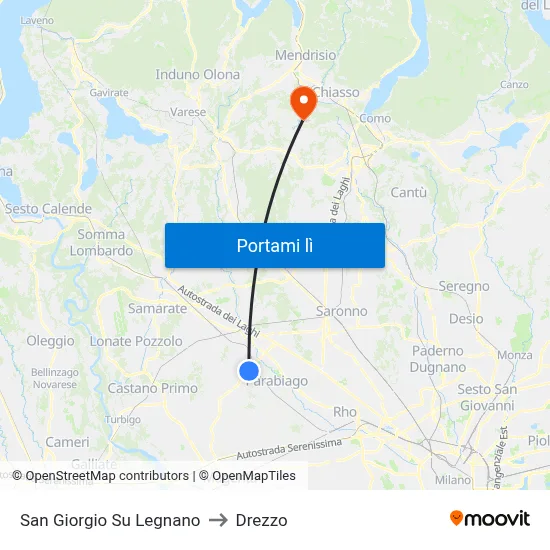 San Giorgio Su Legnano to Drezzo map