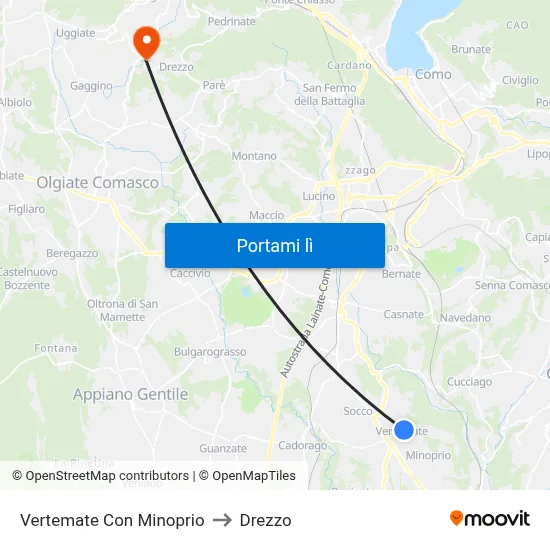 Vertemate Con Minoprio to Drezzo map