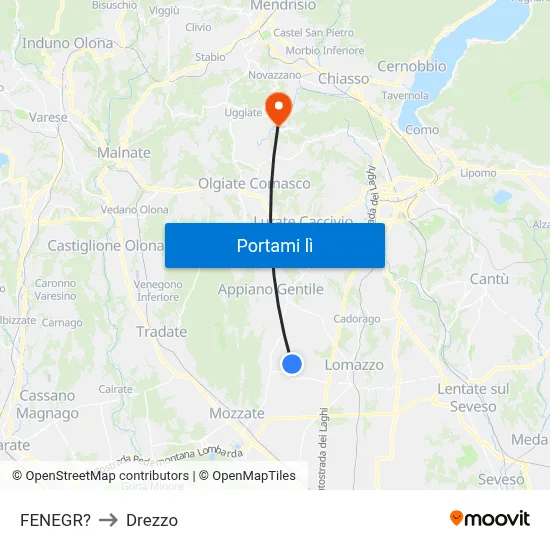 FENEGR? to Drezzo map