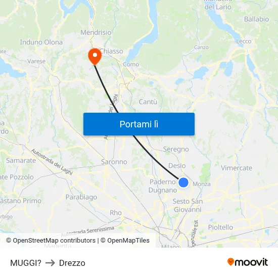 MUGGI? to Drezzo map