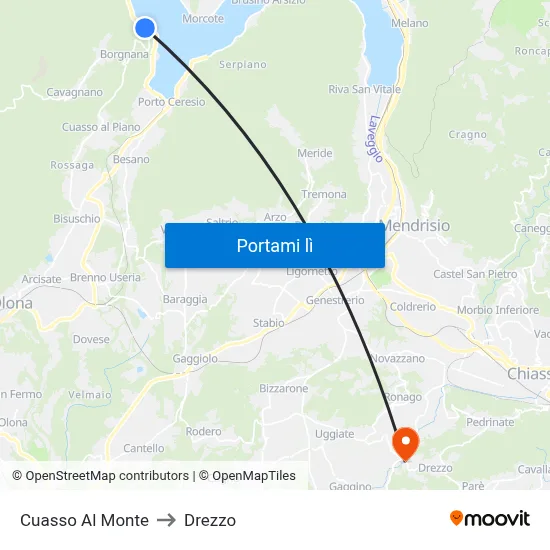 Cuasso Al Monte to Drezzo map