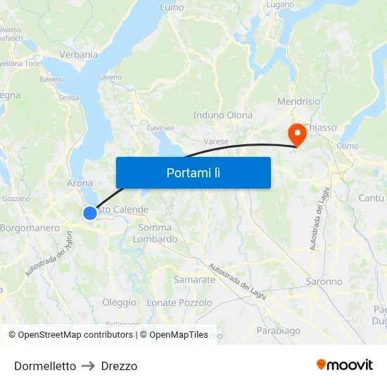 Dormelletto to Drezzo map
