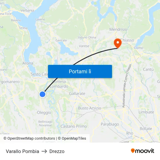 Varallo Pombia to Drezzo map