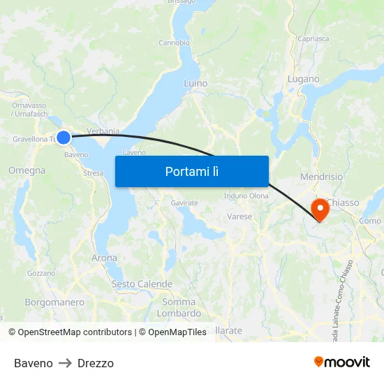 Baveno to Drezzo map