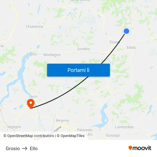 Grosio to Ello map