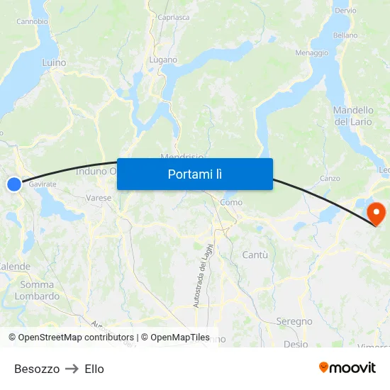 Besozzo to Ello map