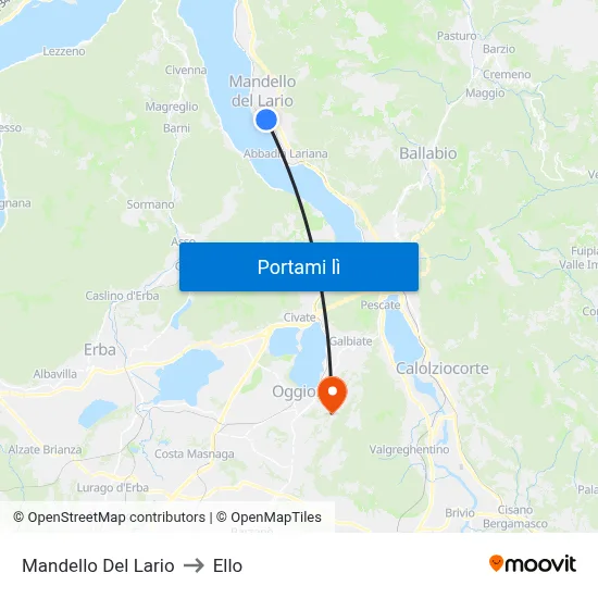 Mandello Del Lario to Ello map