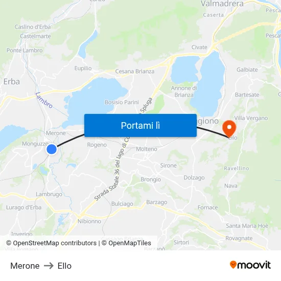 Merone to Ello map