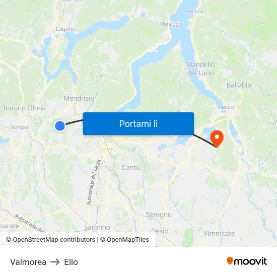 Valmorea to Ello map