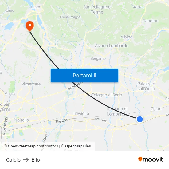 Calcio to Ello map