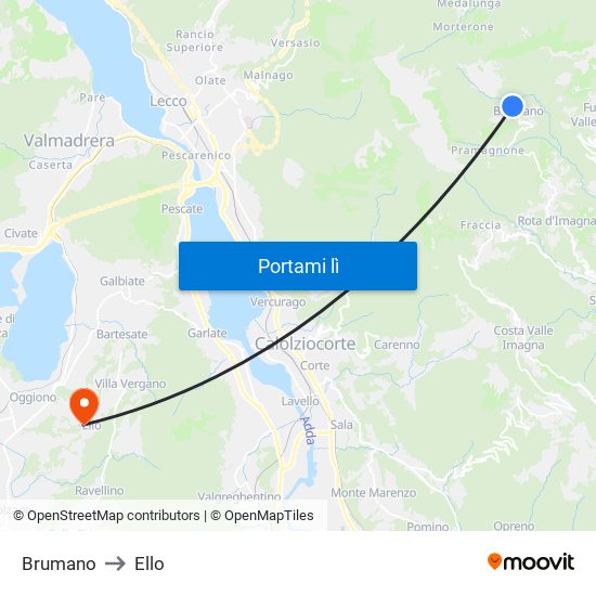 Brumano to Ello map