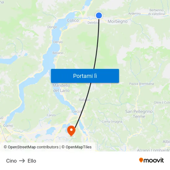 Cino to Ello map