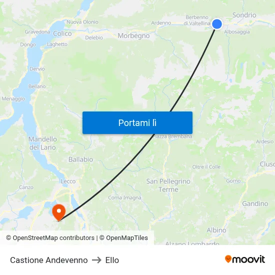 Castione Andevenno to Ello map