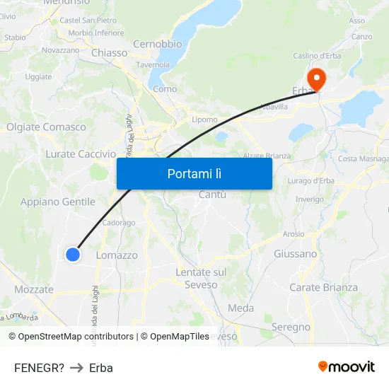 FENEGR? to Erba map