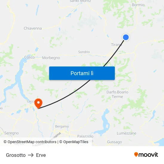 Grosotto to Erve map