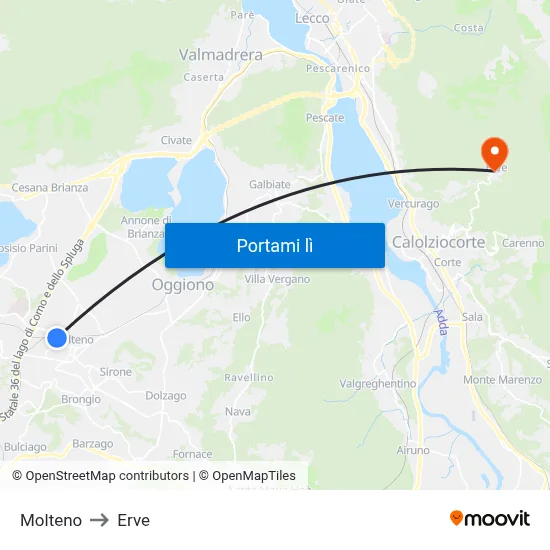 Molteno to Erve map