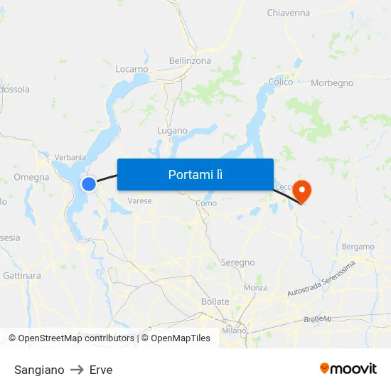 Sangiano to Erve map