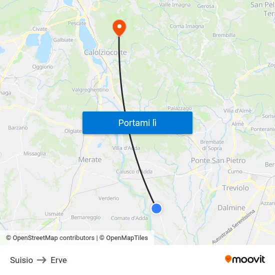Suisio to Erve map