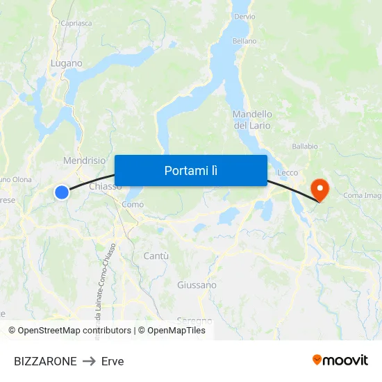 BIZZARONE to Erve map