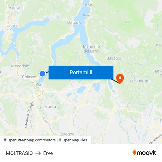 MOLTRASIO to Erve map