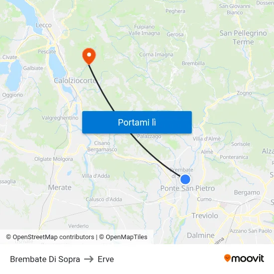 Brembate Di Sopra to Erve map