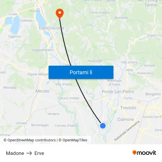 Madone to Erve map