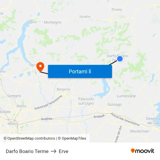 Darfo Boario Terme to Erve map