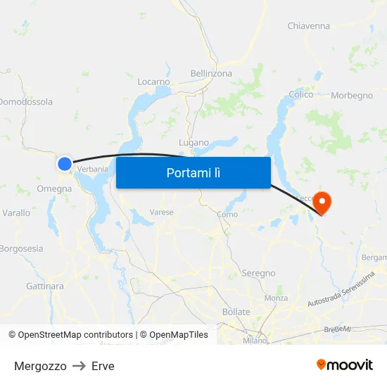 Mergozzo to Erve map