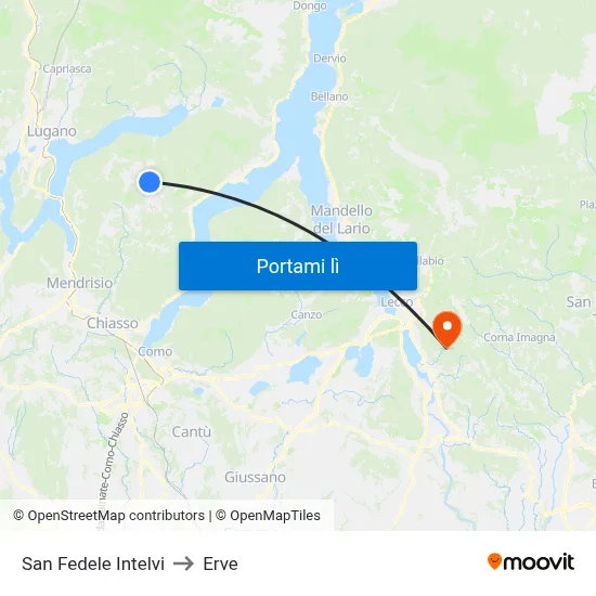 San Fedele Intelvi to Erve map