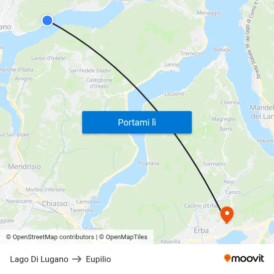 Lago Di Lugano to Eupilio map