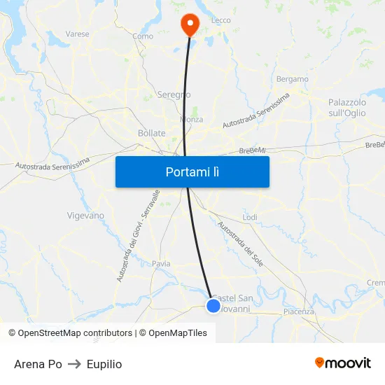 Arena Po to Eupilio map
