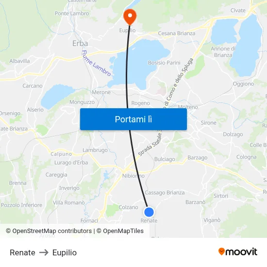 Renate to Eupilio map