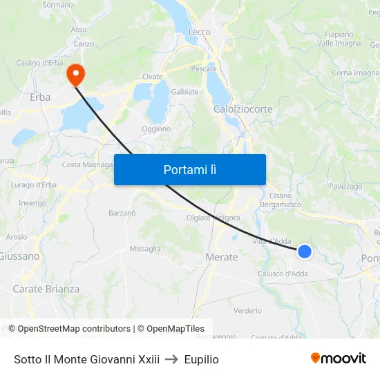 Sotto Il Monte Giovanni Xxiii to Eupilio map