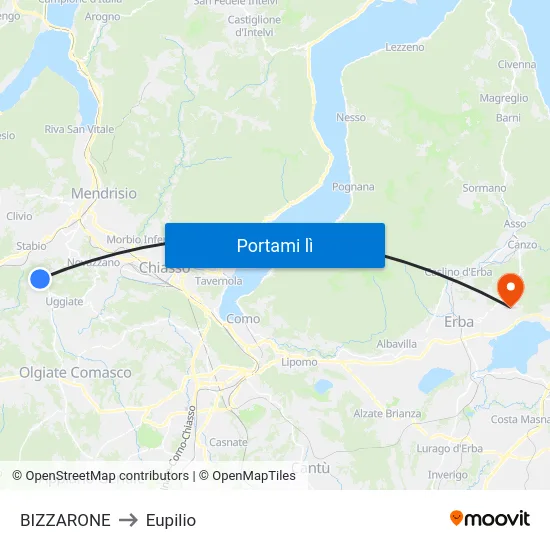 BIZZARONE to Eupilio map