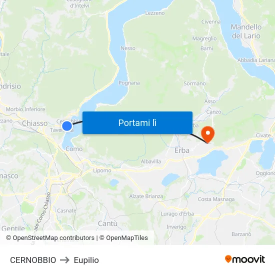 CERNOBBIO to Eupilio map