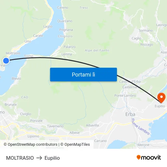 MOLTRASIO to Eupilio map