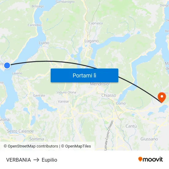 VERBANIA to Eupilio map