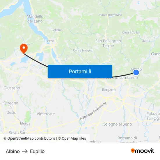 Albino to Eupilio map