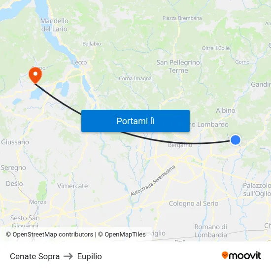 Cenate Sopra to Eupilio map