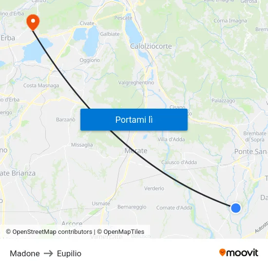 Madone to Eupilio map