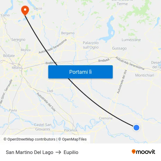 San Martino Del Lago to Eupilio map