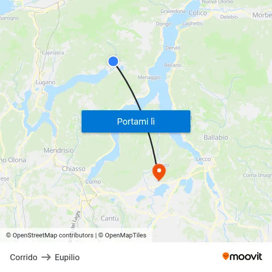 Corrido to Eupilio map