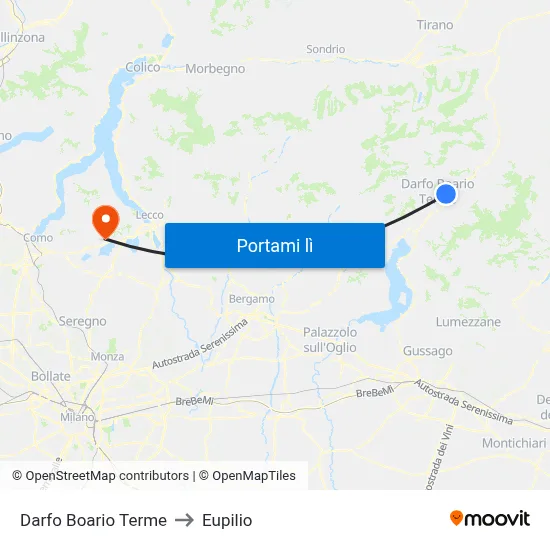 Darfo Boario Terme to Eupilio map