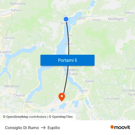 Consiglio Di Rumo to Eupilio map