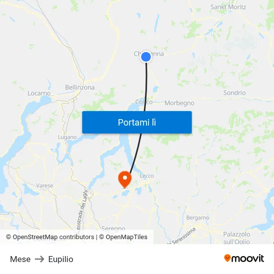 Mese to Eupilio map