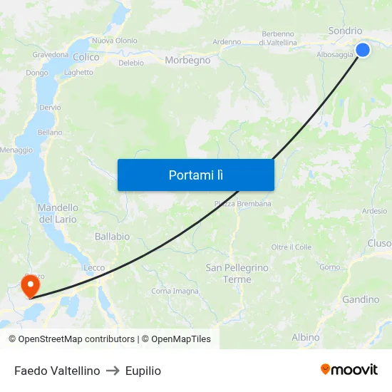 Faedo Valtellino to Eupilio map