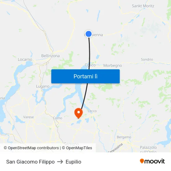 San Giacomo Filippo to Eupilio map