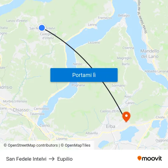 San Fedele Intelvi to Eupilio map