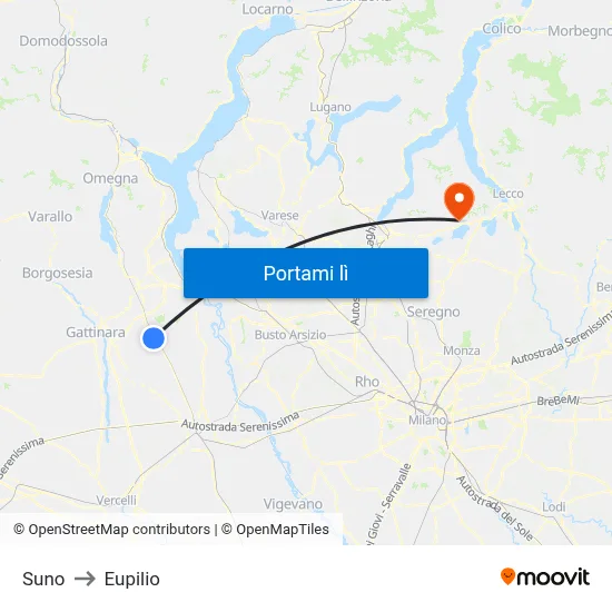 Suno to Eupilio map