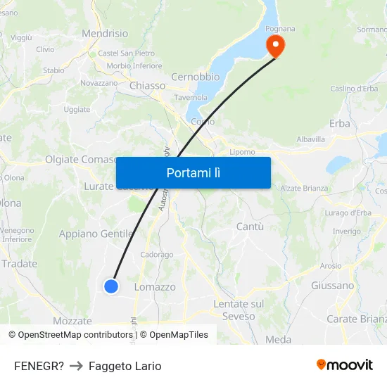 FENEGR? to Faggeto Lario map